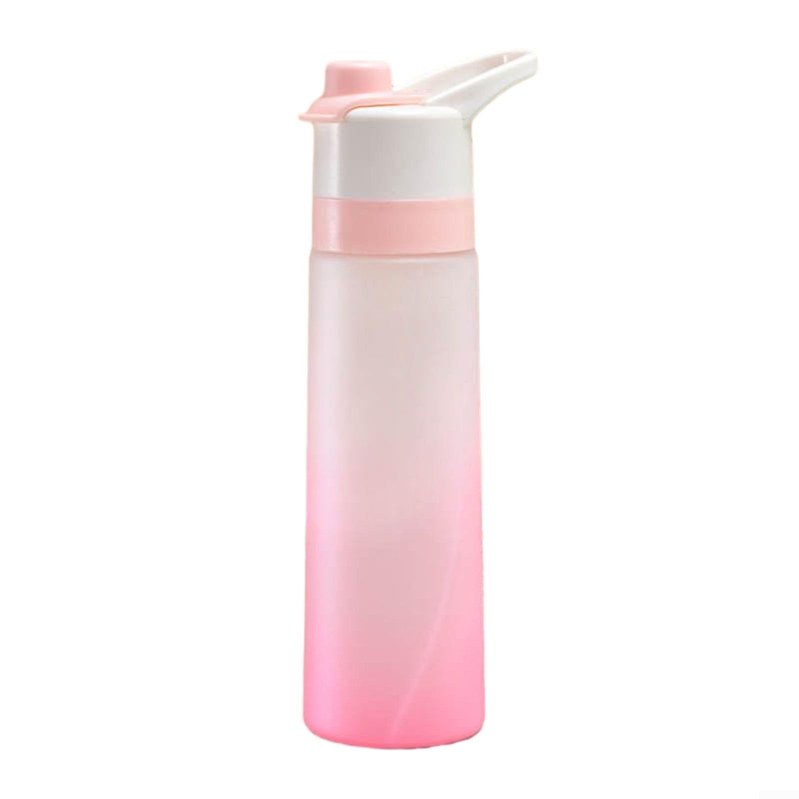 Portable 700ml Spray Water Bottle with Flip Mouth Design and Straw Leak Proof for Outdoor Sports and Travel (Pink)