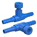 Pawfly Aquarium Air Control Valves for 5 mm ID Airline Tubing Single Way Plastic Air Flow Controllers Regulators Adjustable Blue Hose Connectors Air Pump Accessories for Fish Tanks, 10 Pack
