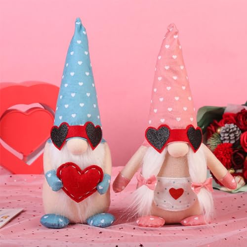 Gnomes de la Saint-Valentin en peluche de 35 cm pour décoration de table