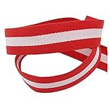 30 mm de large x 1 m de long Ruban à rayures en tissu souple - Pantalon de 30 mm à coudre - Vendu au mètre - Rouge
