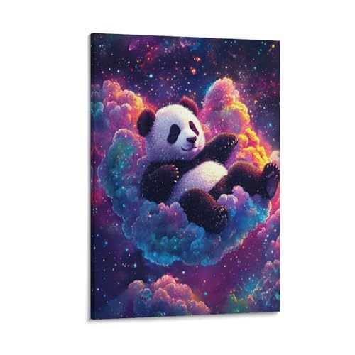 Déco murale panda sur toile pour habiller un mur vide avec élégance 30x45cm