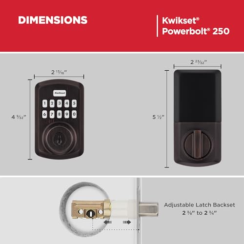 Kwikset Powerbolt 250 10-Button Keypad Venetian Bronze Transitional Electronic Deadbolt Door Lock, Featuring Convenient Keyless Entry, Customizable User Codes and Auto Locking by Kwikset - Image 9