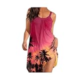 UQGHQO White Dress Women Plus Size Women 2023 Summer Sleeveless Tank Dresses Crew Neck Slim Fit Shor