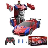 Rakay Spider Remote Control Car Toy for Boys, 2.4Ghz RC Transform Robot, 1:18 Scale One-Button Deformation 360°Rotation Car with Underbody Lights, Gifts for Boys Ages 3 4 5 6 7 8 9 10 11 12