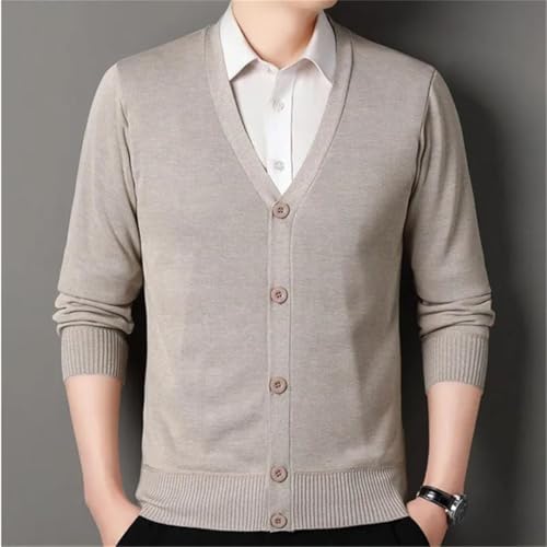 Men’S Slim Fit V-Neck Cardigan Sweater Long Sleeve Button Up Fleece Lined Warm Knitted Sweatercoat2