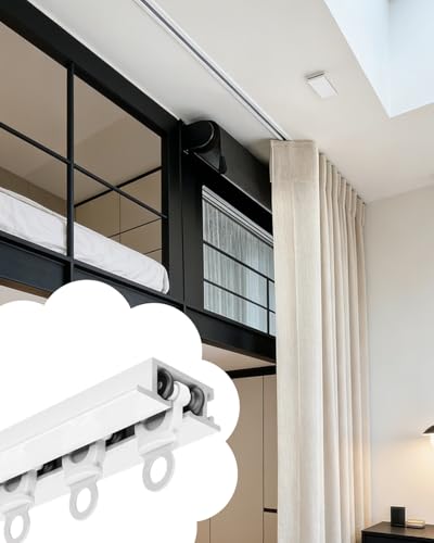 �J�[�e�����[�� ������ �B��J�[�e�����[���V�X�e���A�E���g���X���� �Ԏd�؂� �V��_ �����\�A�ؒf�\ ���� �V���O�� �X���C�f�B���O �o���R�j�[ �J�[�e�����[��(White,220cm/86.6in/7.2ft)