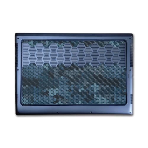 Image of Carbon Fiber Laptop Skin Compatible with Alienware M16 R2 (2024) - Blue Hexa Camo - Premium 3M Vinyl Protective Wrap Decal Cover - Easy to Apply | Crafted in The USA by MightySkins