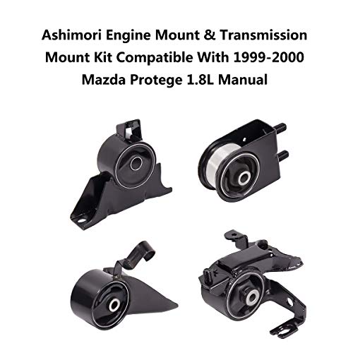 Ashimori Compatible With 1999-2000 Mazda Protege 1.8L Manual 2001-2003 Protege 2.0L Manual 2002-2003 Mazda Protege5 2.0L Manual Engine Motor Mount & Transmission Mount Kit A6486 A6481 A6485 A6465 #TOP4