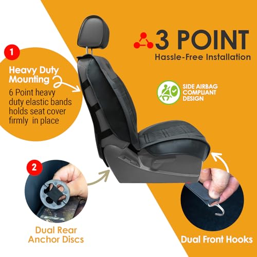 Image of LPI Truck Heavy Duty Premium Truck Seat Covers for Front Seats, For Full-Size Truck SUV, Padded Seat Cover with Bottom Wrap-around, Front Seat Protector; Front & Rear Storage Pockets, Waterproof, 2 pc