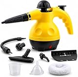 GENERICO - Pulitore a Vapore Portatile con 9 Accessori Inclusi, Pulitore a Vapore ad Alta Pressione per Casa, Cucina, Bagno, Vetri, Fughe, Divani e Tessuti, Pulizia Profonda Senza Detergenti