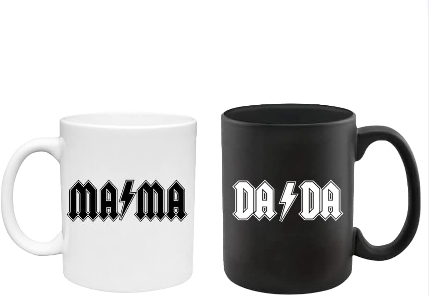 Miniatura 1 de Rockstar Taza para papá y mamá, regalo para anuncio de embarazo, regalos para padres nuevos para parejas, juego de tazas de café para papá y mamá,