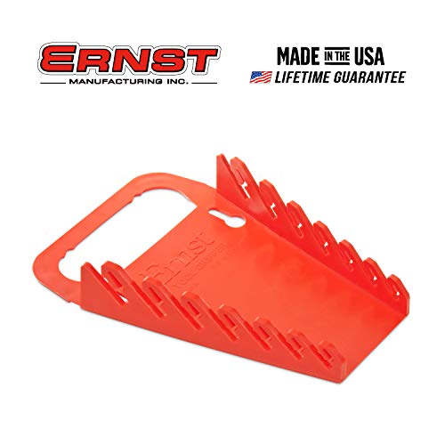 Image of Ernst Manufacturing 5080 7-Wrench Gripper Portable Wrench Organizer - Easy Single-Handed Operation, Fits 1 /4 inch to 5 /8 inch & 6-12 mm, Red