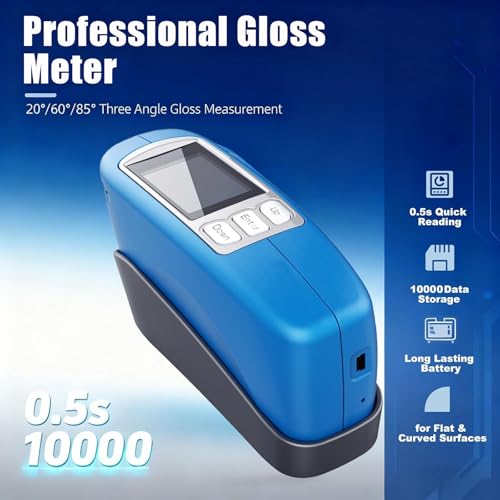 Fortschrittliches Glanzmessgerät CS-380 – 20°/60°/85° Messwinkel, Für Lacke, Beschichtungen, Kunststoffe – Inkl. Software & USB-C