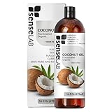 SenseLAB Aceite de Coco Dividido Orgánico - Aceite Base Natural 100 % Puro para Mezclar Aceites Esenciales - Aceite Hidratante para el Cuidado de la Piel - Masaje Relajante (473 ml)