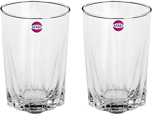 Image of Afast Multi-purpose Beaver Tumbler Drinking Glass Set for Home Use, Set of 2, Aa23 n315, Clear