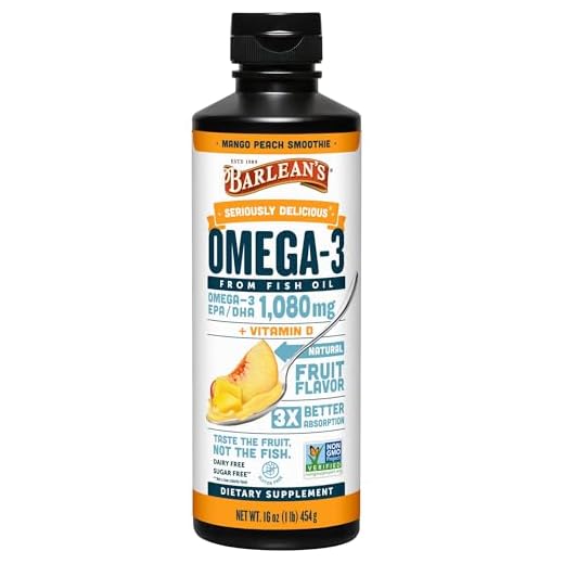 Barlean's Omega-3 Liquid Fish Oil Mango Peach