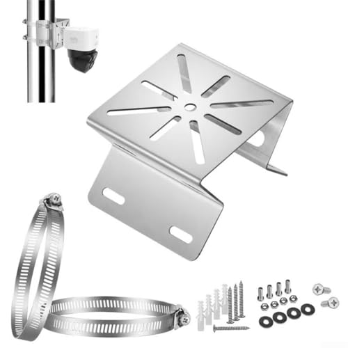 Beatanug Heavy Duty METALs Soporte de montaje en poste para cámaras CCTV, cámaras domo PTZ, paneles solares y luces LED - Soporte de columna vertical resistente a la intemperie, 85 x 75 x (soporte+