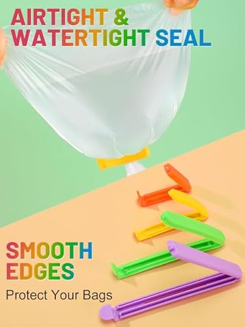 38 PCS Colorful Chip Clips - 4 Sizes Good Sealing Bag Clips for Food Snack Storage, Keeps Coffee, Bread, Cookies Fresh (6.3, 5, 3.5, 2.3)?