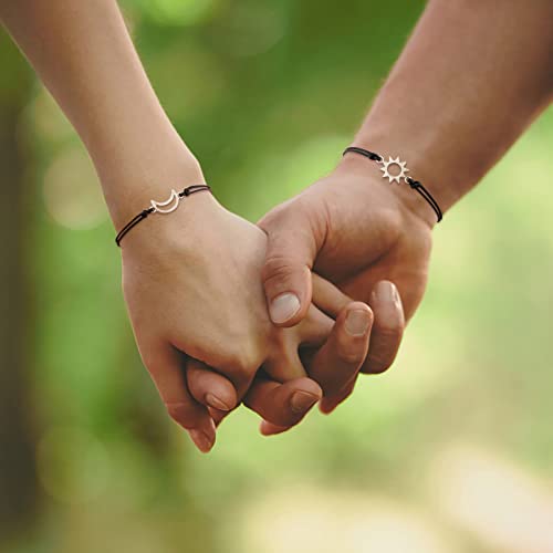 Buy Generic Best Friend Bracelet 2 Matching Sun Moon Cards Adjustable Rope Bracelet For Friendship Hoops And Loops (C, One Size, Boys) at Amazon.in - Image 3