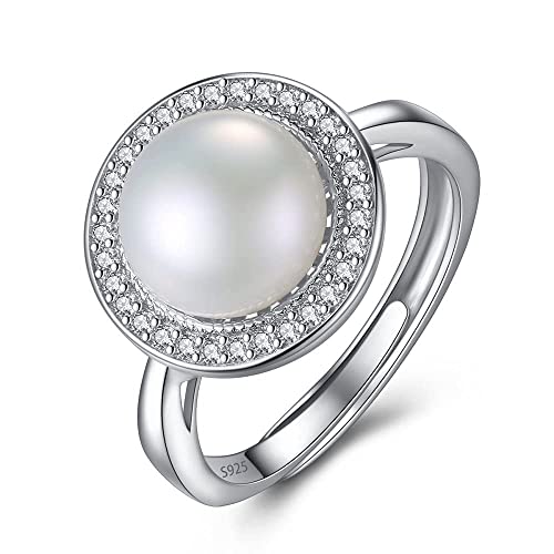 Bague ouverte en argent avec perle violette 9mm, le bijou idéal du quotidien au dîner chic