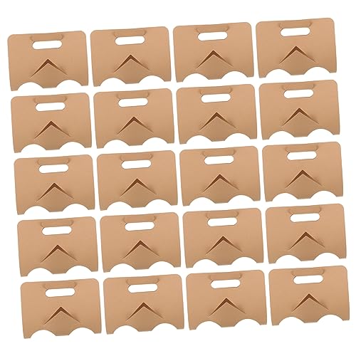 PRETYZOOM 50Pcs Paper Drink Carrier with Handle Beverage Cup Holder for Coffee Milk Tea Juice for Takeout and Practical and Safe Drink Cup Carrier