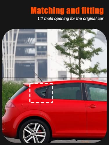 Auto Hinterer Seite Dreieck Panel Verkleidung Abdeckung Geeignet für SEAT Leon 2008-2012,Dreiecksjalousien hinten für Autos,Schwarz Auto-Aufkleber für hintere Seitenfenster (Klavier Schwarz)