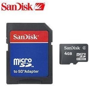 SanDisk - Tarjeta de memoria micro SD de 4 GB con adaptador SD