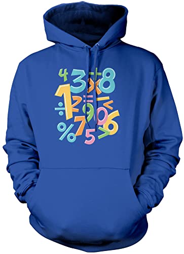 Sudadera con capucha unisex con diseño de símbolos de matemáticas de números, azul, 9-11 Years