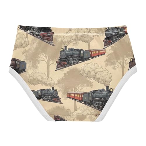 Vintage Steam Locomotives Toddler Underwear, Girls Briefs, 2T–8 Years2