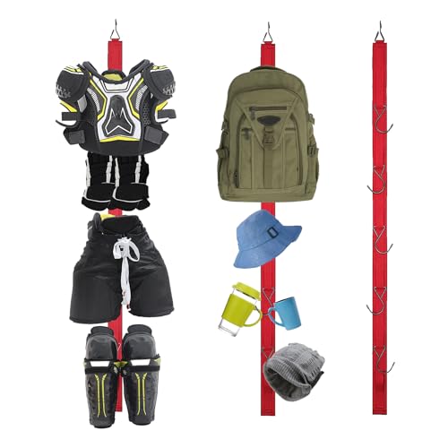 Hockey Drying Rack,Hockey Equipment Gear Drying Rack,Portable Sports Gear Organizer Hanging Straps with 5 Hooks,Ice Goalie Hockey Gifts For Boys Football Baseball Catcher.Outdoor Camping Must Haves