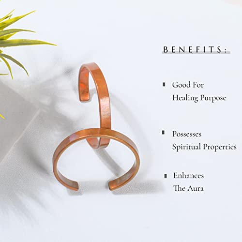 Yatskia Set Of 2 Copper Bracelet For Men - Pure Copper - Mens Copper Bracelet - Healing Bracelet - Kada - Copper Jewelry - Mens Copper Cuff Bracelet - Copper Bracelet For Men #TOP2
