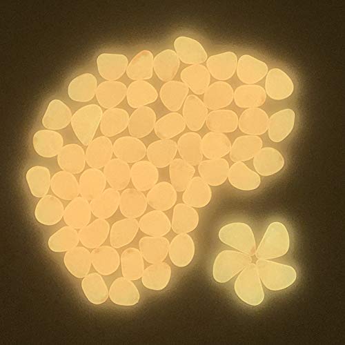 Qttlli 100Pcs Glow Pebbles Glow In The Dark Decorative Stones Rocks For Garden Path Walkway Yard Fish Tank, Orange #TOP1
