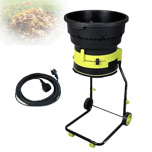 LwiftGal Trituratore Elettrico per Foglie con Cavo di Alimentazione Extra, Cippatore Ad Alto Numero di Giri per La Pulizia del Giardino, Strumento per Il Compostaggio 10mpowercord