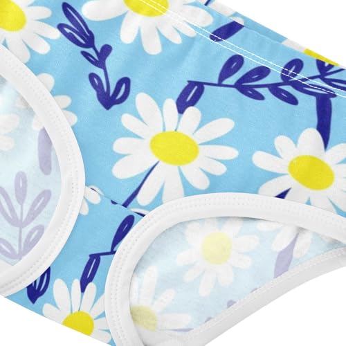 Designer Girls Underwear Toddlers 2t Cotton Girl Panties Cute Floral Daisies Blue Leafy Briefs Underpants4