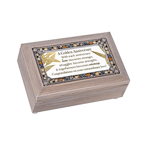 Cottage Garden Golden Anniversary Jeweled Grey Pewter Petite Music Box Plays Wind Beneath My Wings