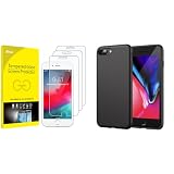 JETech for iPhone 8 Plus / 7 Plus 5.5-Inch Screen Protector and Silicone Case Bundle