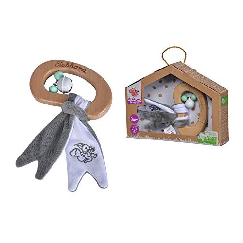 Eichhorn 100005711 Baby Pure Rassel aus FSC 100 Prozent zertifiziertem Buchenholz, nachhaltiges Holzspielzeug, mit Knisterfolie, für Kinder ab den ersten Lebensmonaten geeignet