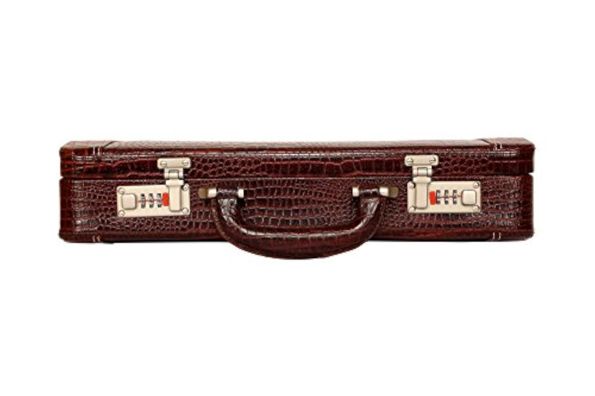 Luxurious Genuine Leather Attache Case Briefcase, Coffee-Brown