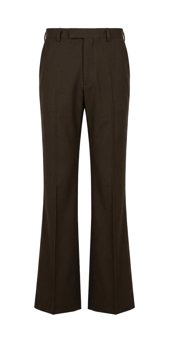kade and wise Men’s Bell Bottom Pant |Bootcut Pants |Wide Leg Flared Pant for Men |High Waist Retro Fit Premium Office Wear Pants for Men | Flat Front Business Casual Trousers |Dark Brown-picture-43