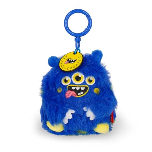Legami - Porte-clés Super Soft! Thème Monster, Porte-clés en Peluche, Pendentif avec Message gravé et Mousqueton en Zinc, 7x11 cm