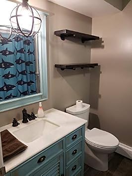 Industrial Black Iron Pipe Shelf Brackets 10 Inch Clothing Rack Set of 6,Heavy Duty Industrial Pipe Decor Floating Shelf Brackets,Garment Rack, Coated Finish.Hardware Included