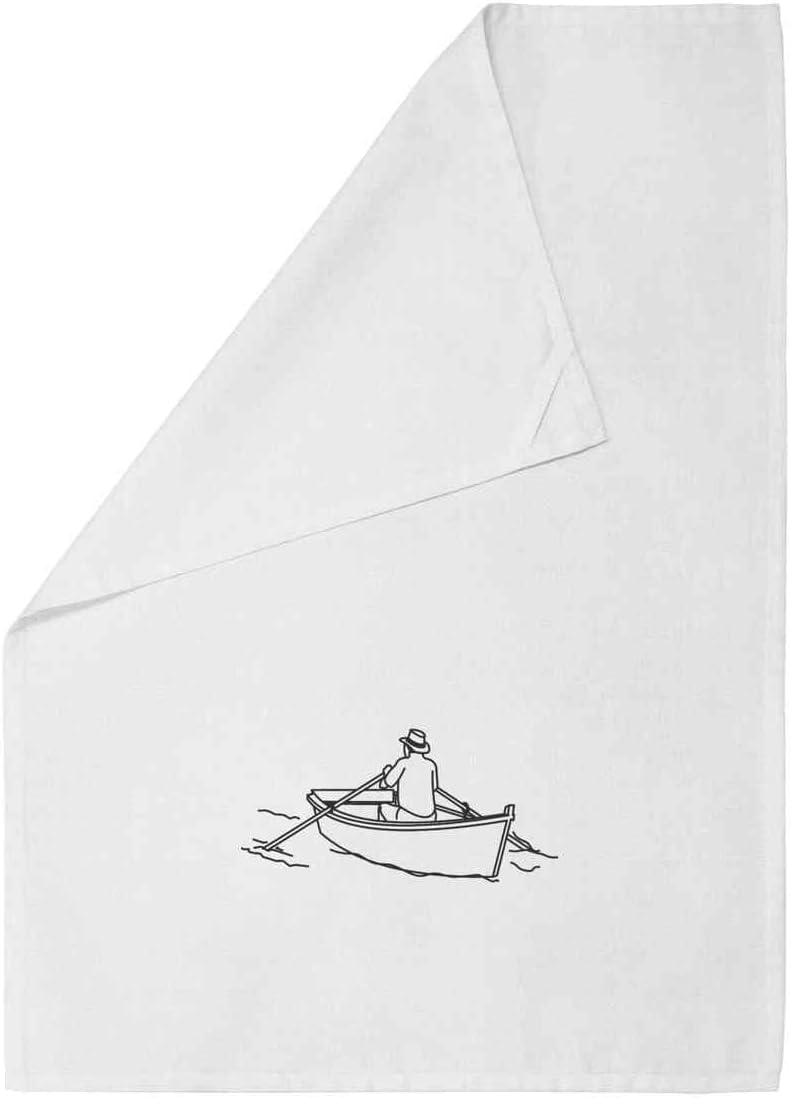 Azeeda ‘Rower’ White Cotton Tea Towel/Dish Cloth (TW00000301)
