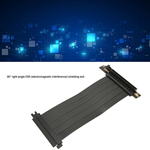 Cavo Riser PCIE 4.0 X16, Cavo di Prolunga Nero PCIE 4.0 X16 Cavo di Prolunga per Scheda Grafica GPU da 128 Gbps, Adattatore a 90 Gradi (60 cm) - Scheda video - Immagine 8