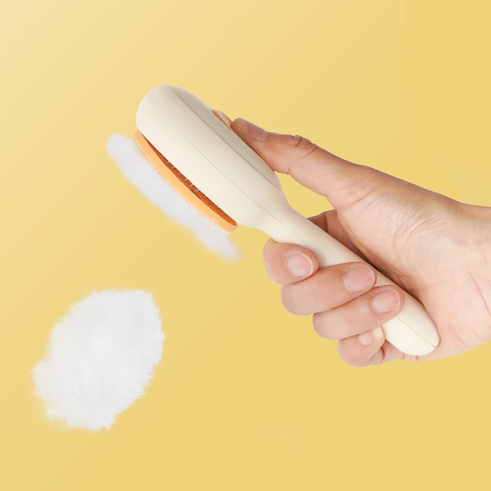 Cepillo de aseo para mascotas para gatos y perros, cepillos para gatos de interior, cepillos de aseo con función de masaje para pelo corto y largo, elimina el pelo suelto y la capa inferior, cepillo