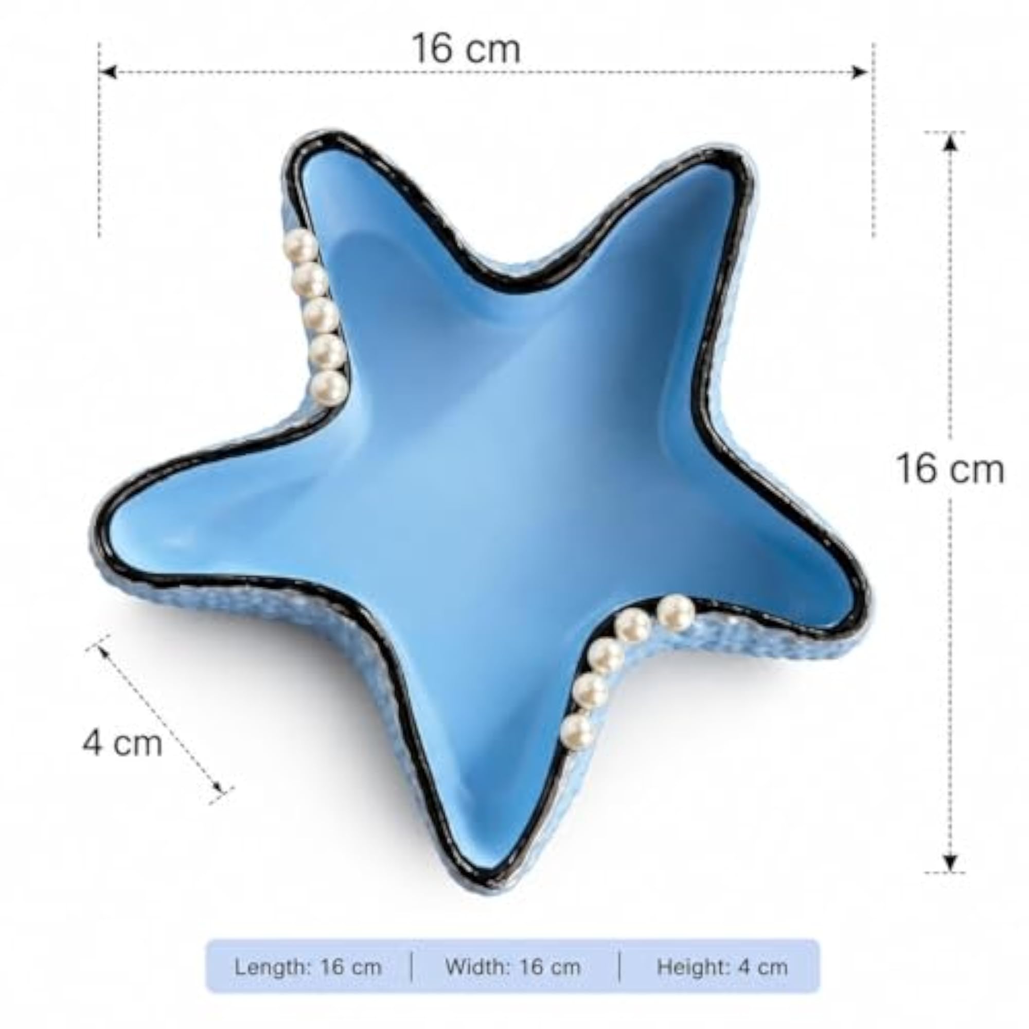 Starfish Shaped Ceramic Jewellery Tray, Nautical Ocean Theme