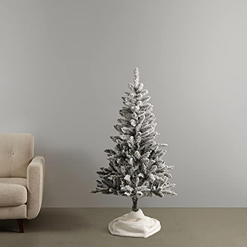 Amazon Basics Artificial Snow-Flocked Christmas Tree, 306 Branch Tips with Metal Stand, 150 cm Height