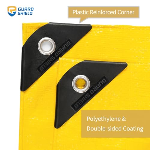 GUARD SHIELD Yellow Tarp 10x10 Feet Tarps High Visibility Outdoor Poly Cover Lightweight 6mil by GUARD SHIELD - Image 2