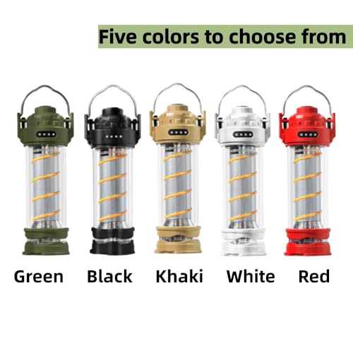 Image of DOTWISE Camping Lantern Rechargeable 360 5 Light Modes&Stepless Dimming 3000mAh 240LM Magnetic Base, Lanterns for Power outages (Khaki)