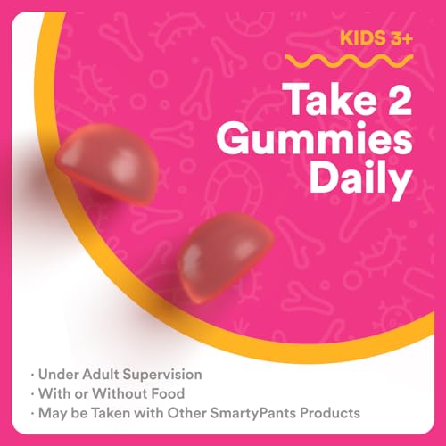 SmartyPants Gummy Vitamins Kid's Non-GMO, Gluten-free, Patent-Pending Probiotic and Pre-biotic Immunity Gummies