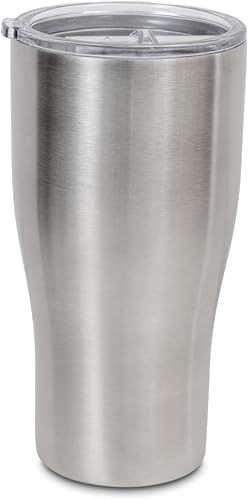 Miniatura 2 de Makerflo Paquete de 6 vasos curvos de 30 onzas, vaso de viaje aislado de acero inoxidable con tapa transparente a prueba de salpicaduras y pajilla,